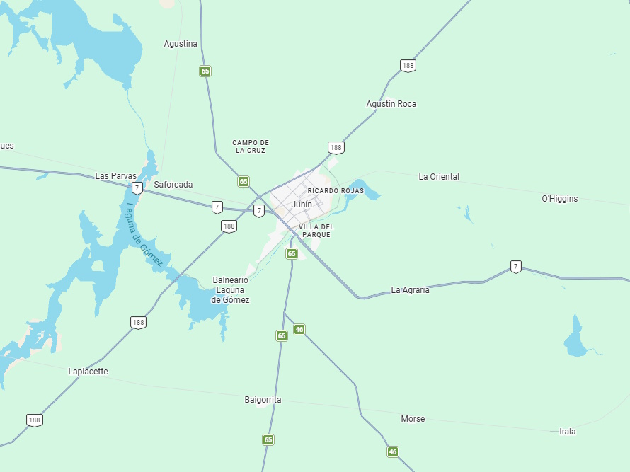 Mapa de cobertura en Junín, Buenos Aires