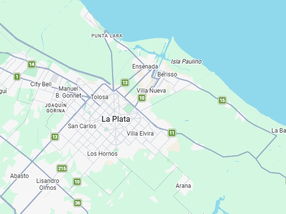 Mapa de cobertura en La Plata, Berisso y Ensenada, Buenos Aires