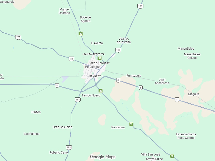 Mapa de cobertura en Pergamino, Buenos Aires